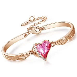 Krištáľový náramok Pink Angel ružovozlatý